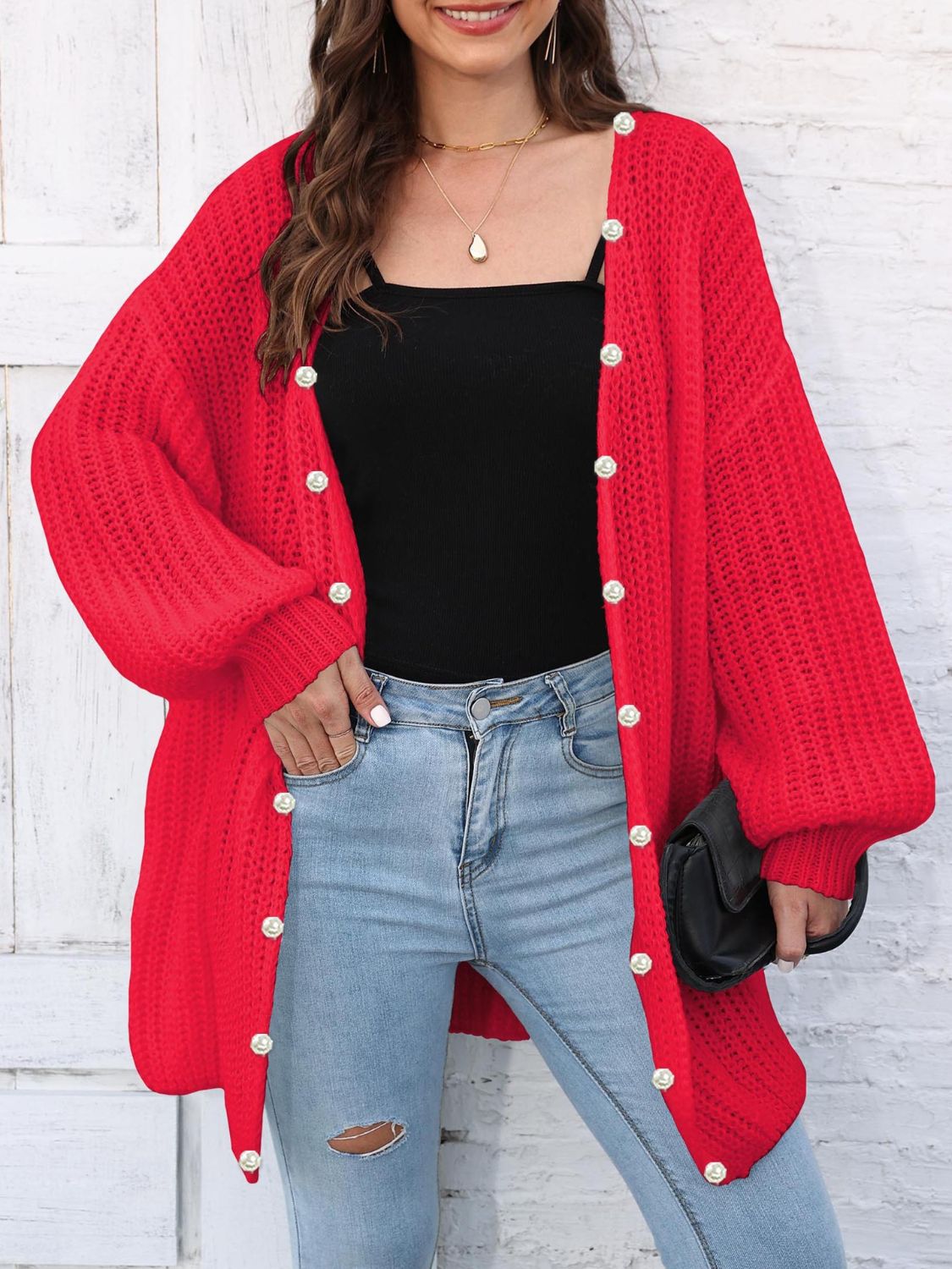 Elsa | Long sleeve open front cardigan