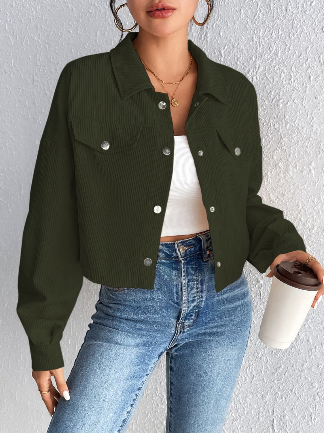 Constance | Long sleeve jacket with snap fastening