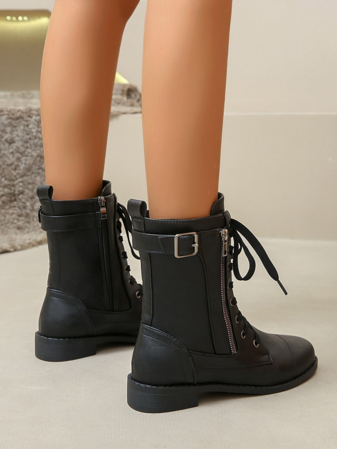 Catalina | PU leather lace-up boots