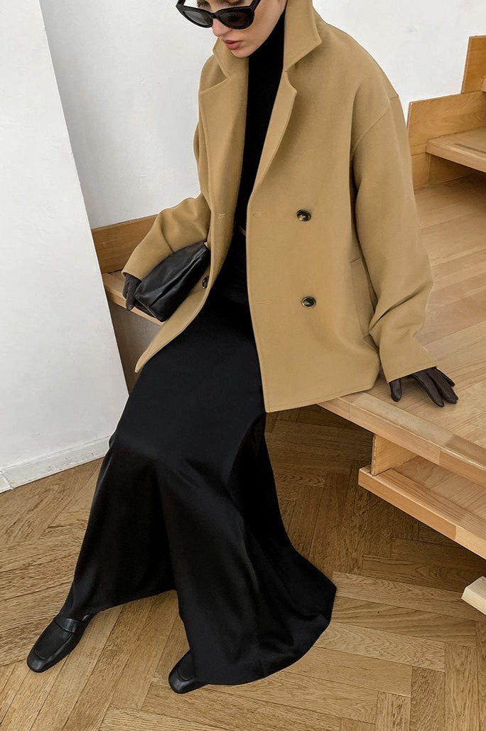 Vintage Wool Blend Midi Coat