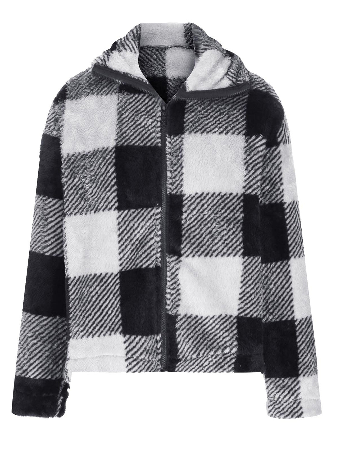 Gertrud | Checked jacket with long sleeves and full size zip