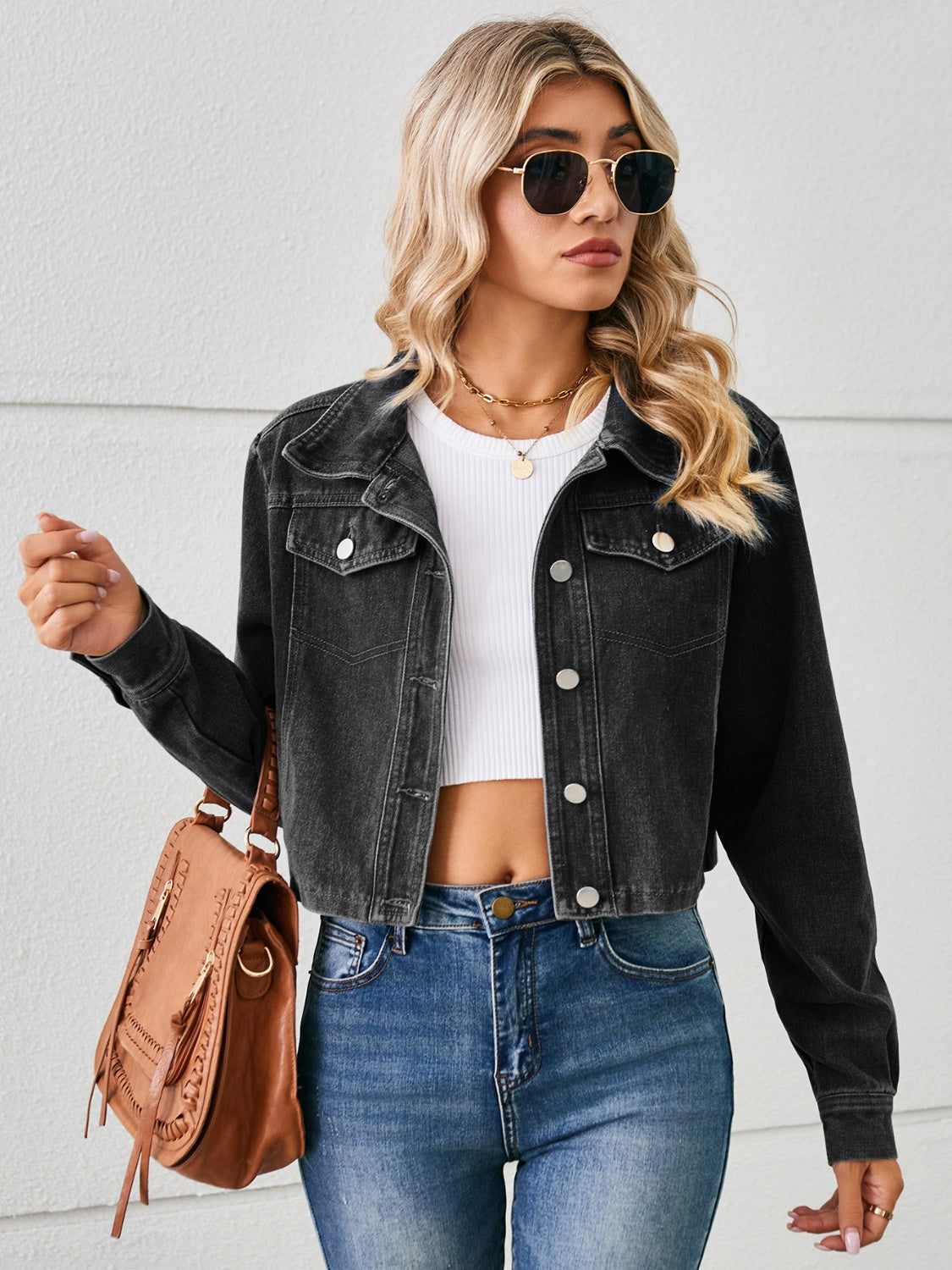 Regina | Buttoned, long-sleeved denim jacket