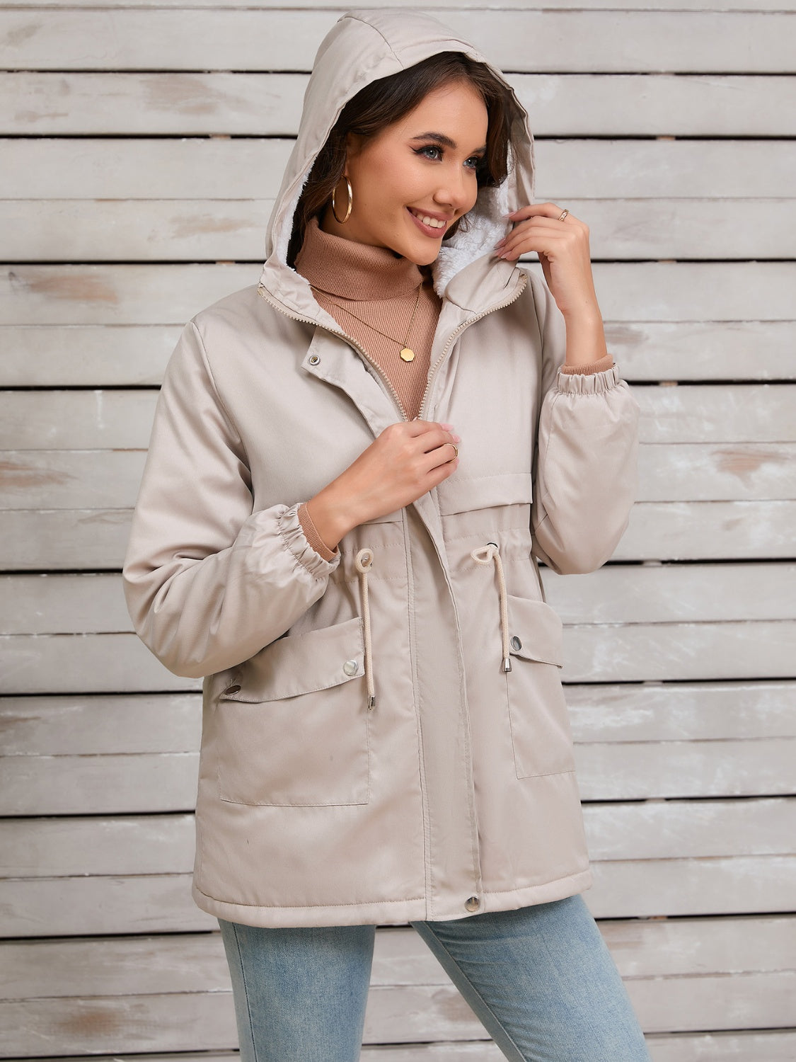 Stefanie | Hooded jacket with drawstring and long sleeves