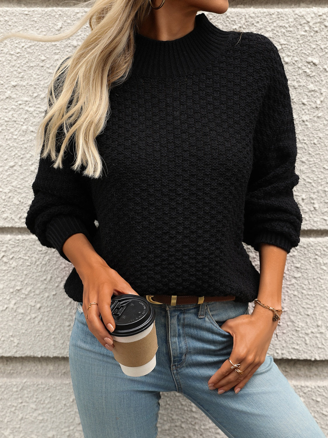 Celine | Long-sleeved sweater with stand-up collar