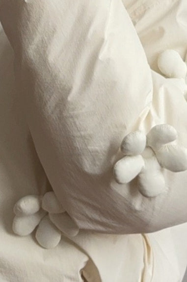 3D Floral Cropped Hooded Puffer Jacket