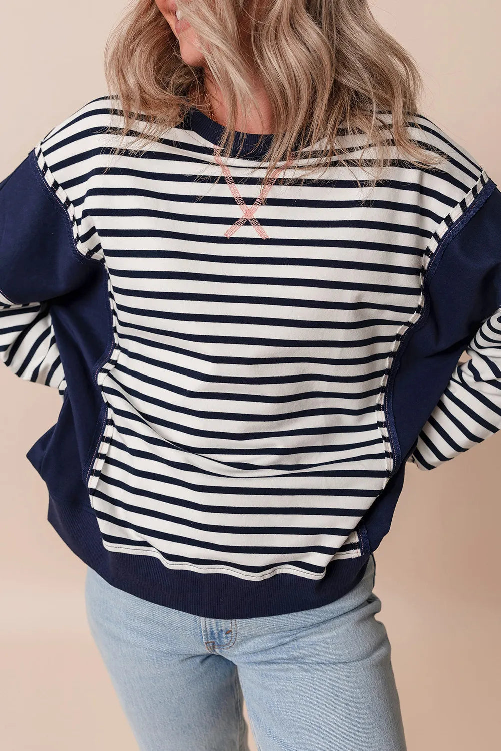 Vera | Striped long-sleeved crew neck sweatshirt