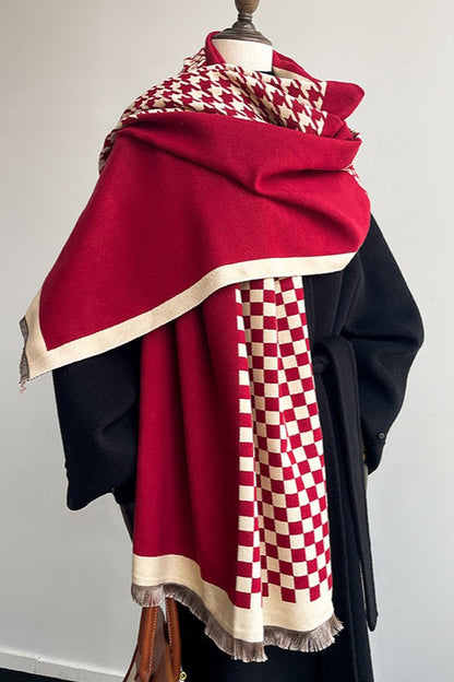 Checkered Plush Scarf