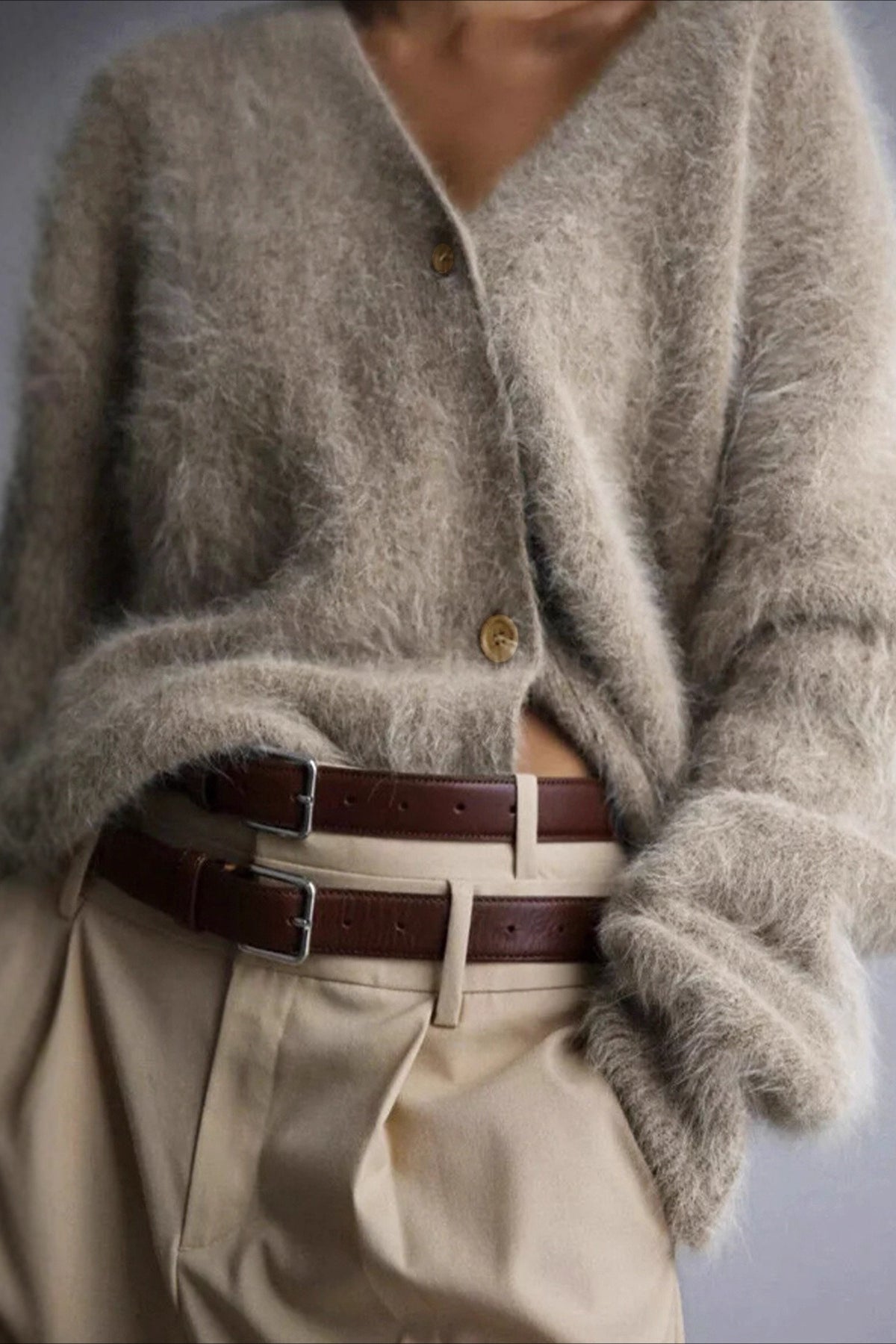 V Neck Button Long Sleeve Cardigan