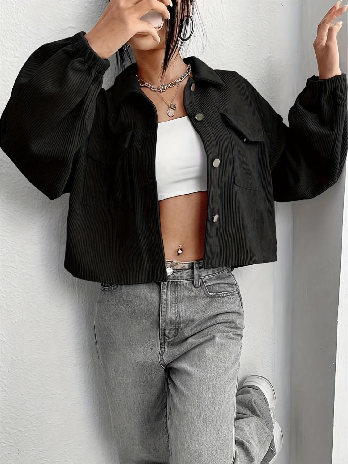 Oriana | Jacket with collar and dropped shoulders