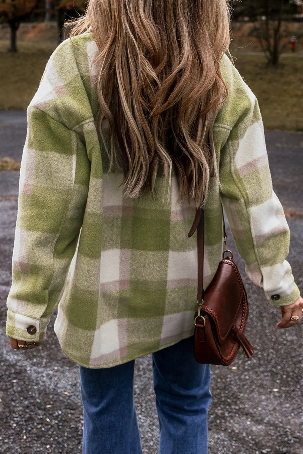 Sabine | Checked long sleeve jacket with buttons