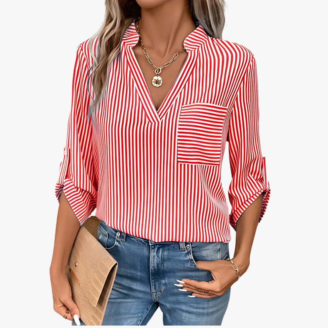 Eva® | Striped elegant ladies blouse
