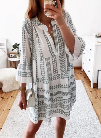 Fiora® | Mid-Length Dress With Bell Sleeves