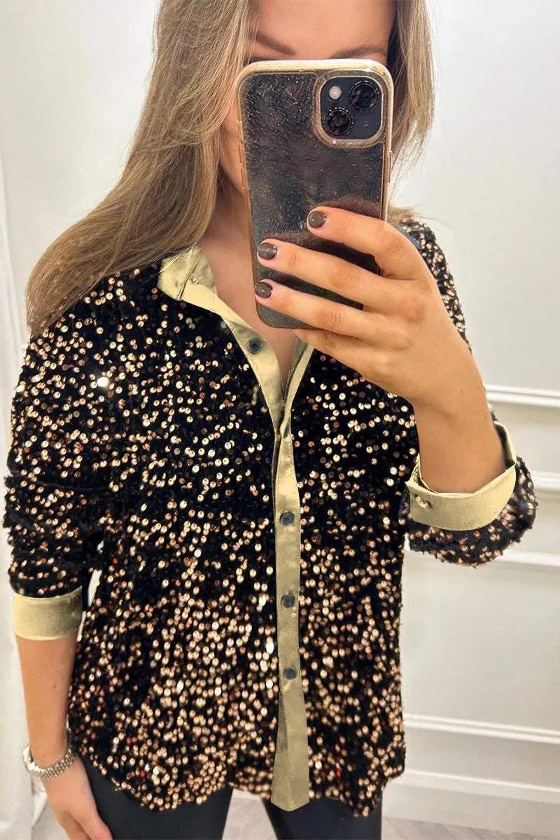 Kenia® | Shiny women's sequin shirt