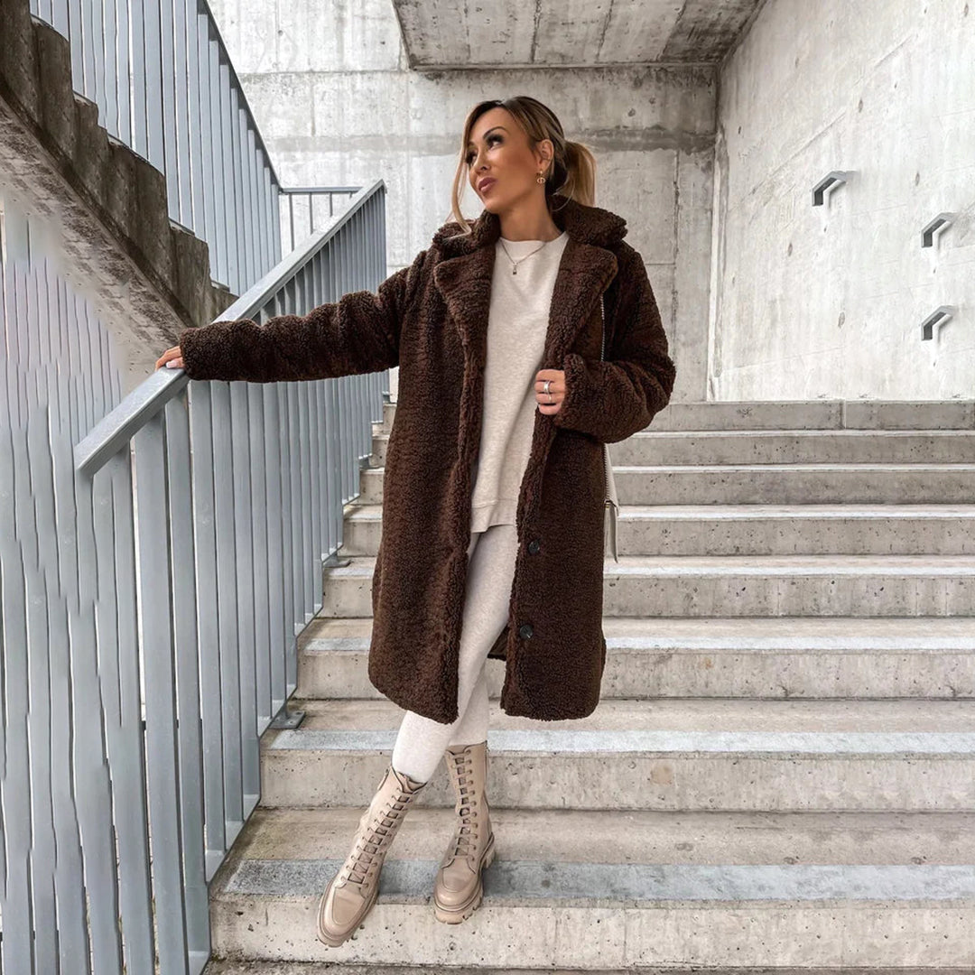 Johana® | Long coat and peluche for women