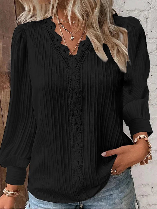 Anahí® | Long Sleeve Blouse With V-Neck