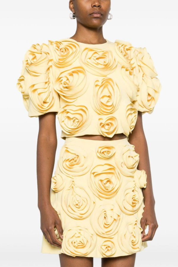 Juana® | Puff-Shoulder Floral Skirt Set