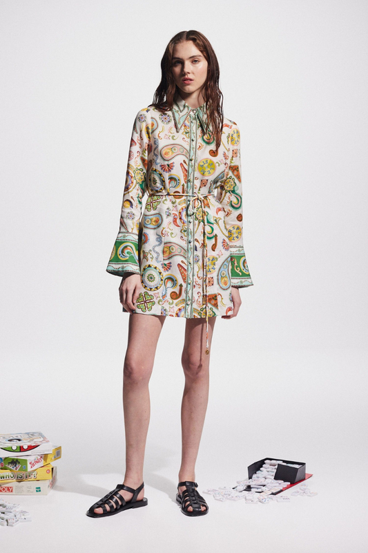 Zaida® | Long-Sleeved Paisley Mini Dress