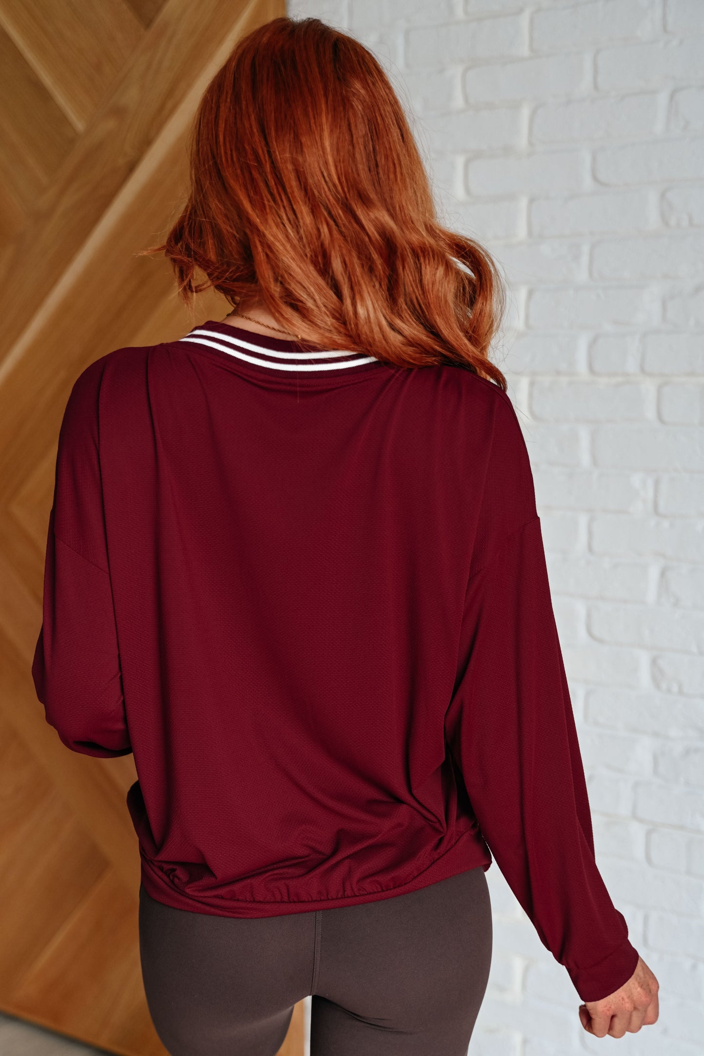 Bruna | All Out Comfort V-neck sweater in Red Merlot