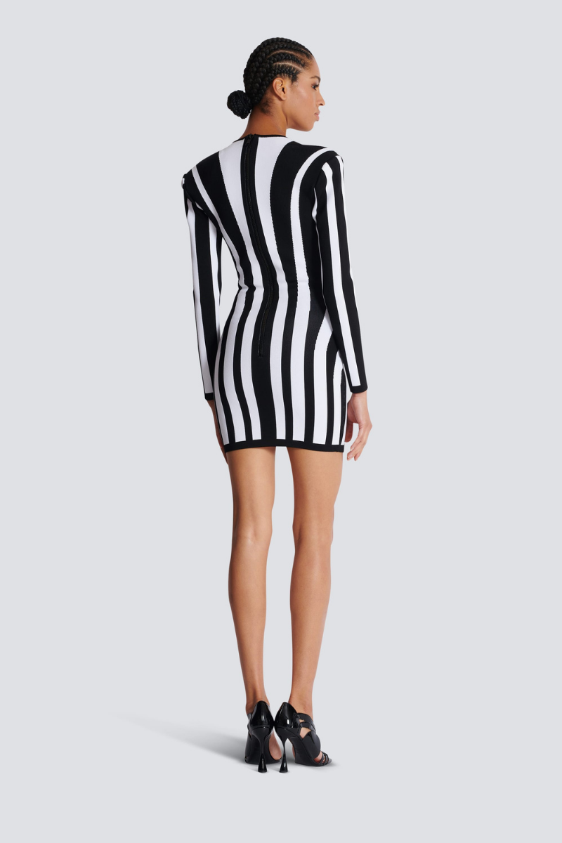 Berta® | Long-Sleeved Striped Mini Knit Dress