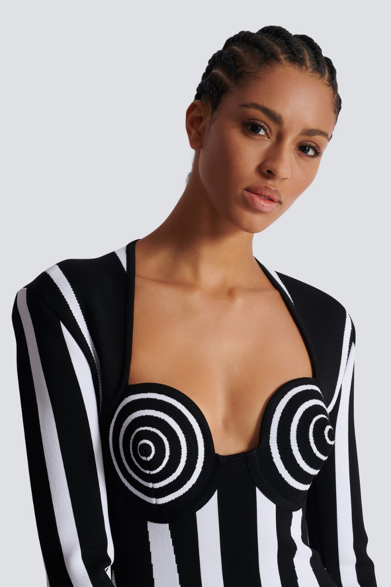 Karla® | Long-Sleeved Striped Mini Knit Dress
