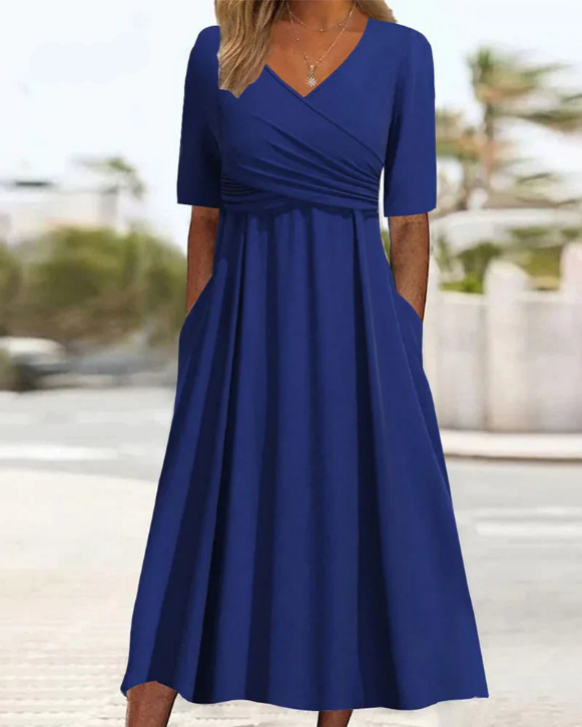 Hannah® | Women'S Short-Sleeved Wrap Dress, Elegant And Versatile