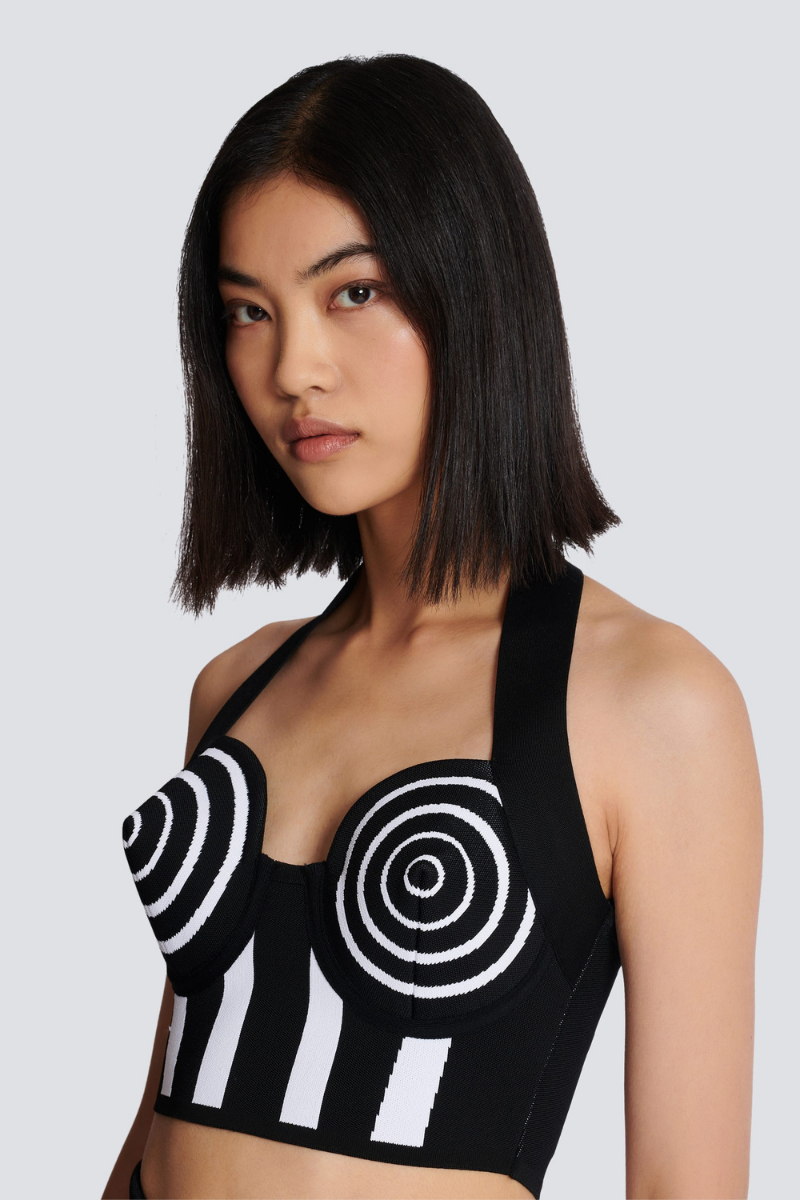 María® | neck Striped Knit Skirt Set
