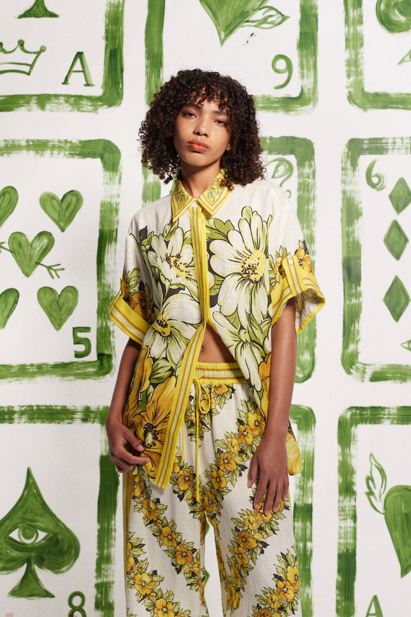 Luisa® | Mid-Length Sleeve Floral Print Trouser Set