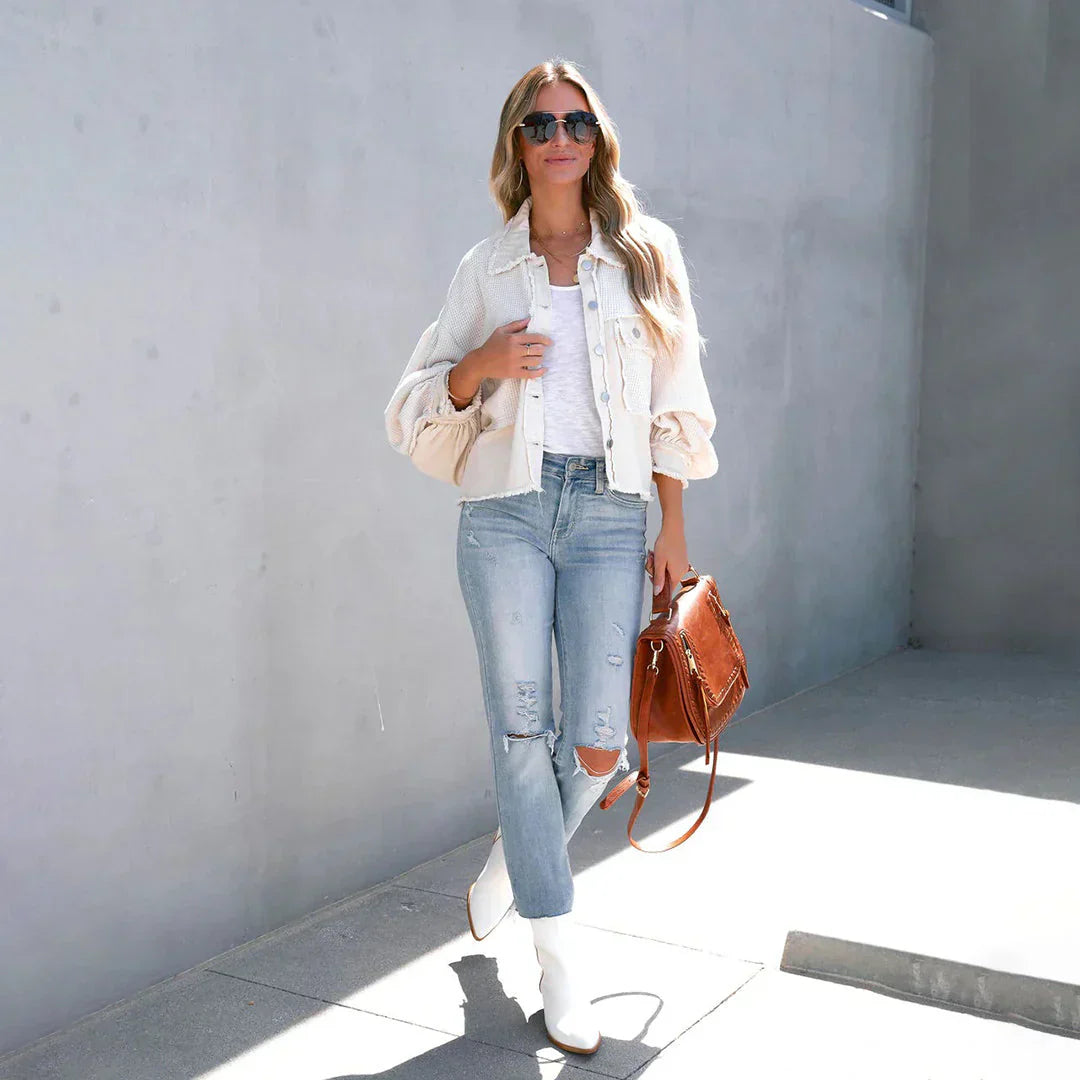 Stella® | Elegant Jacket Made Of Cotton Waffle Knit