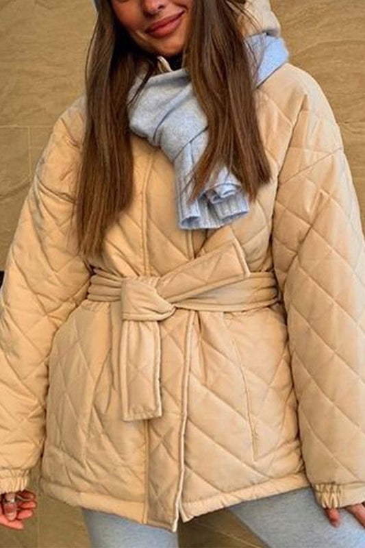 Ramona | Quilted jacket with hood and pocket belt