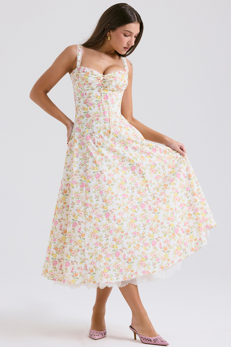 Xandra® | Ruched Floral Maxi Dress