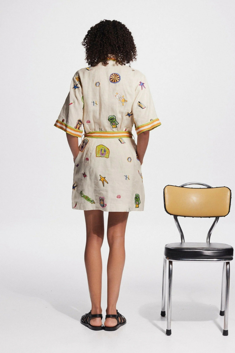 Dulce® | Short-Sleeved Embroidered Mini Dress
