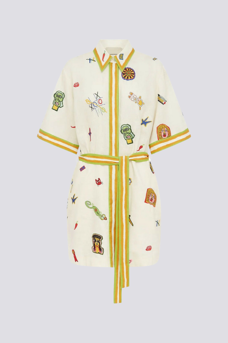 Waleska® | Short-Sleeved Embroidered Mini Dress