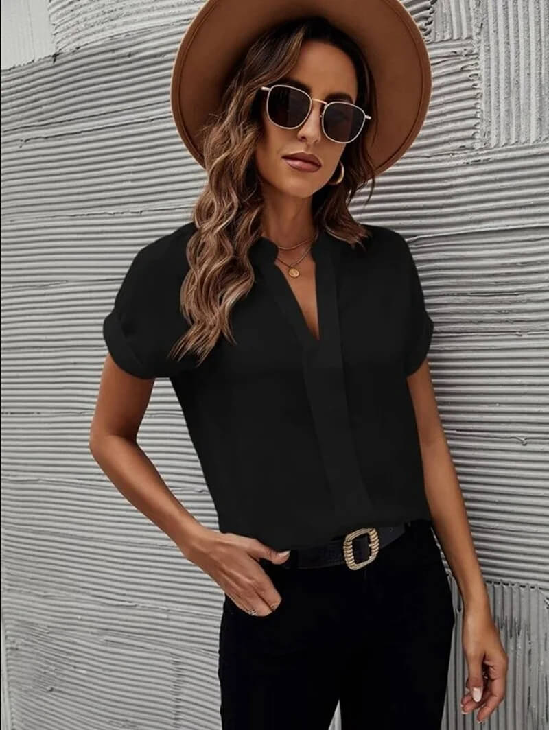 Katia® | Casual Blouse With V-Neck And Short Sleeves