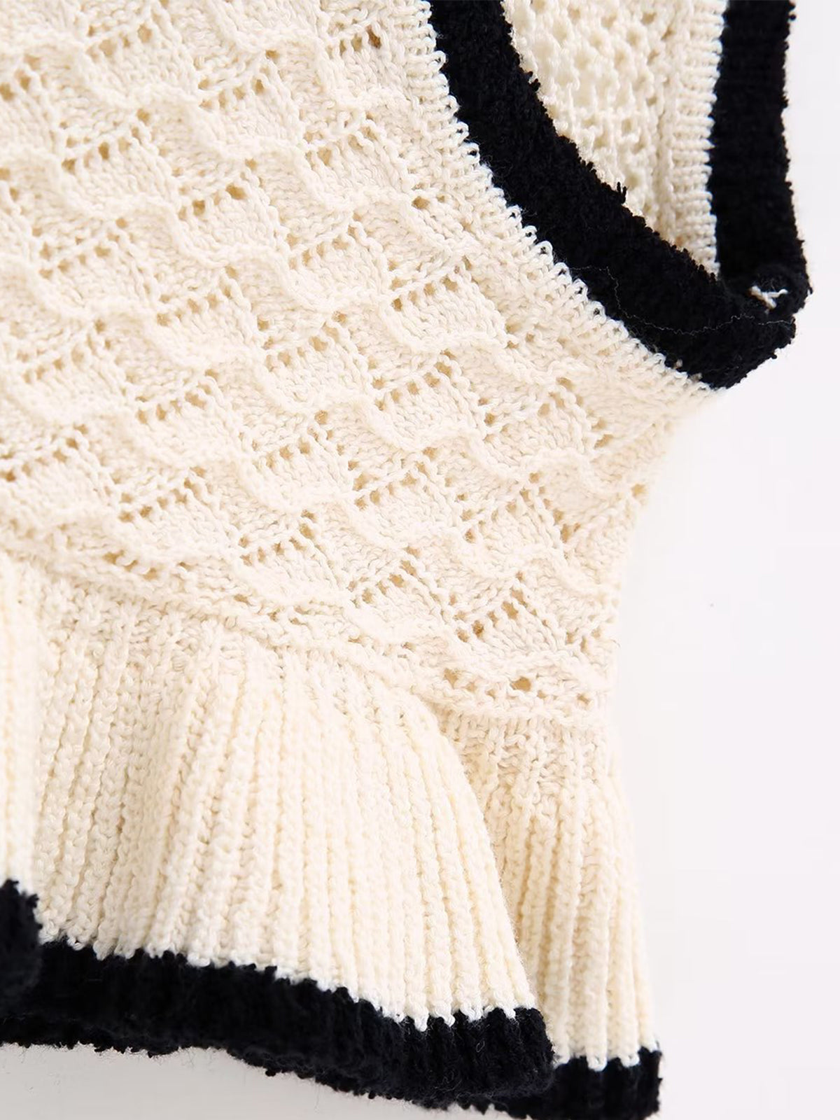 Jeanne® | Crochet Knit Ruffle Top