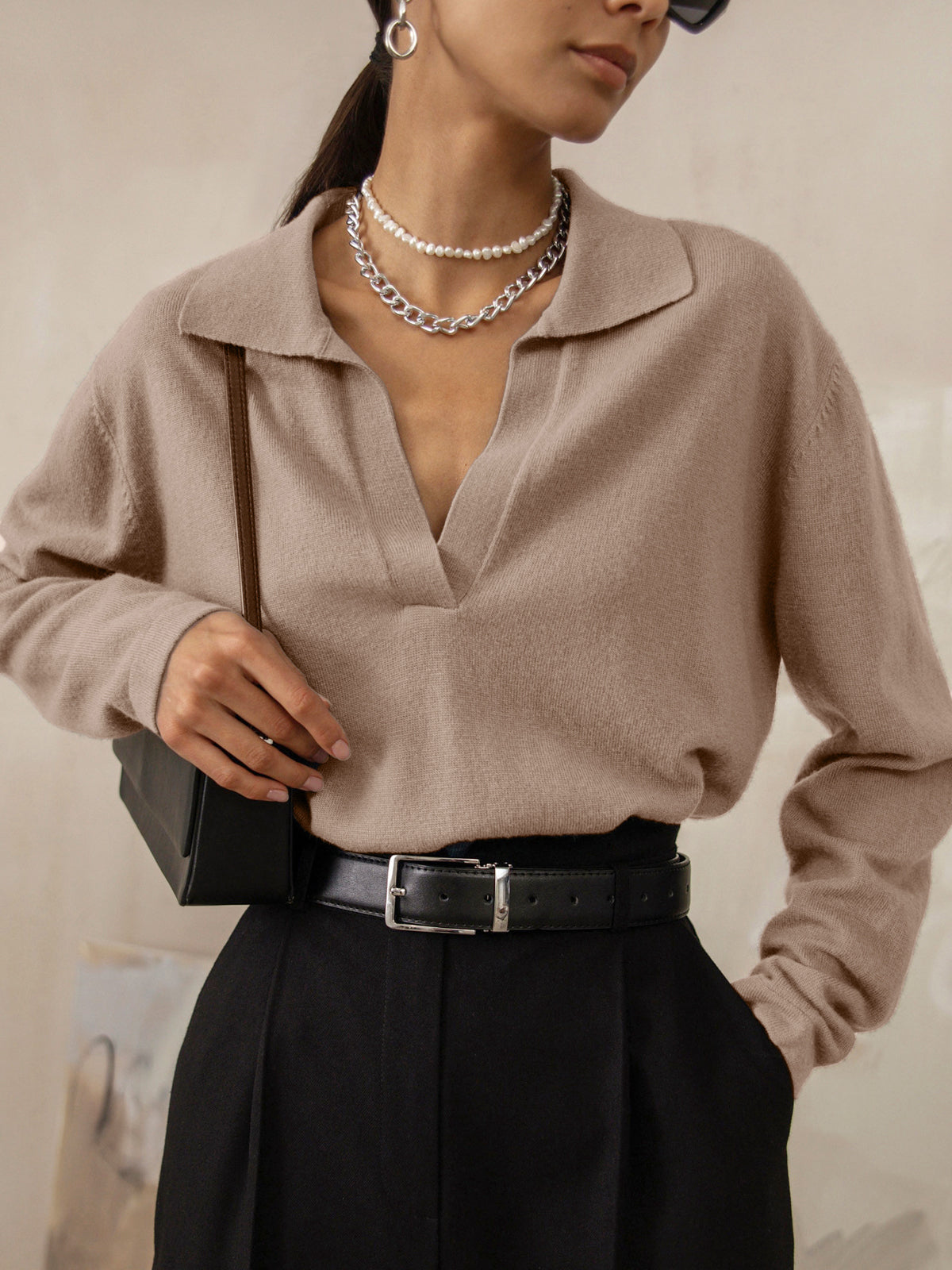 Vania® | Pull à col and V for women
