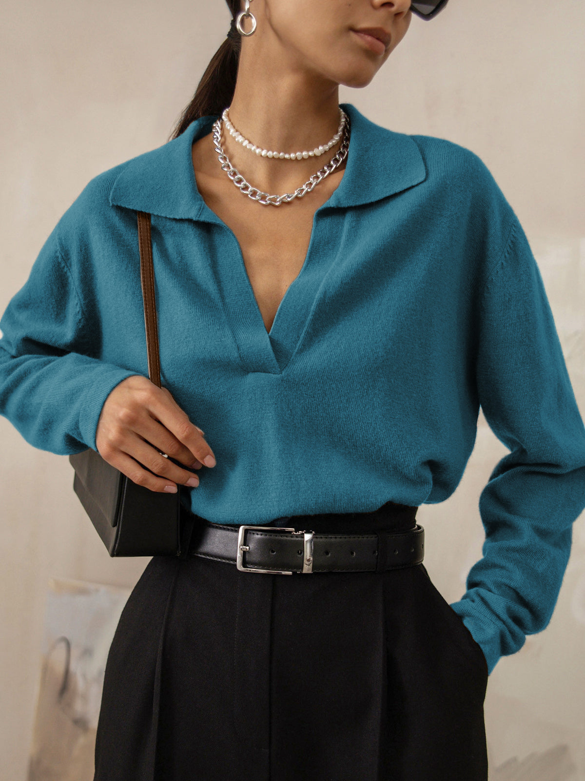 Vania® | Pull à col and V for women
