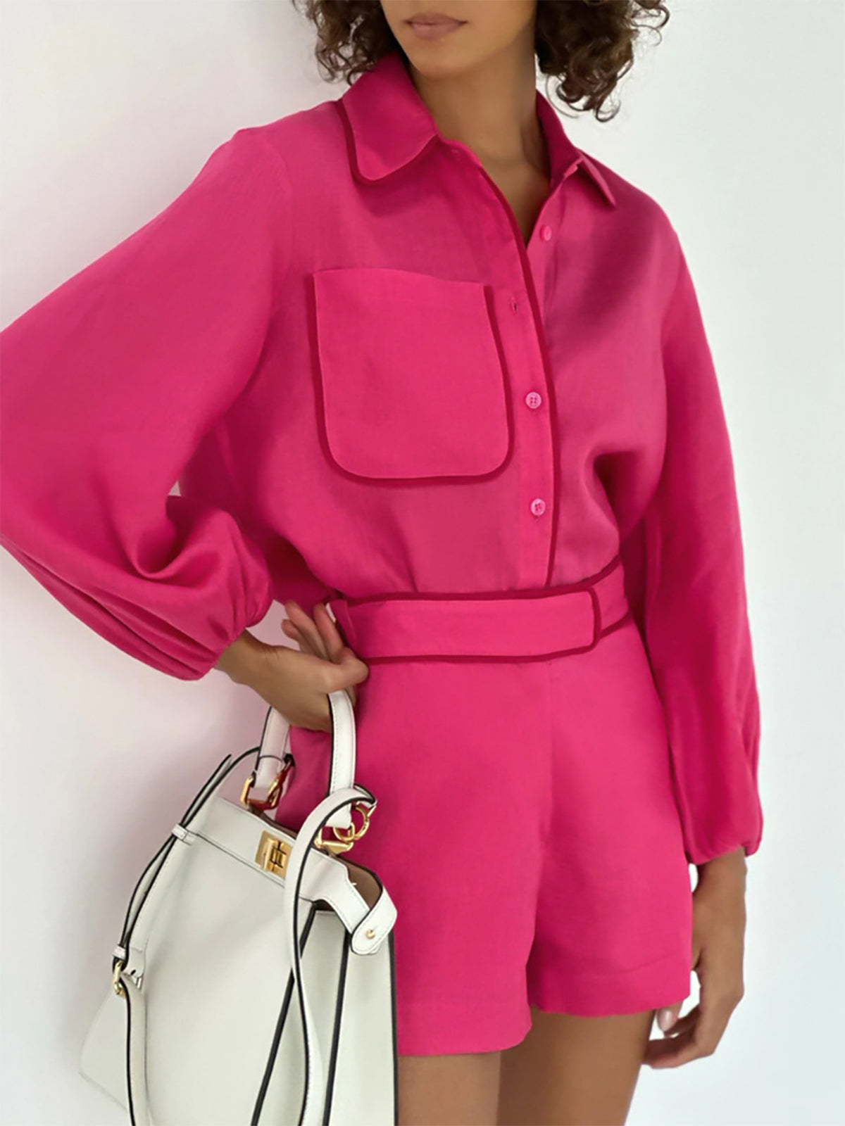 Jean® | Linen Blouse And Shorts Set