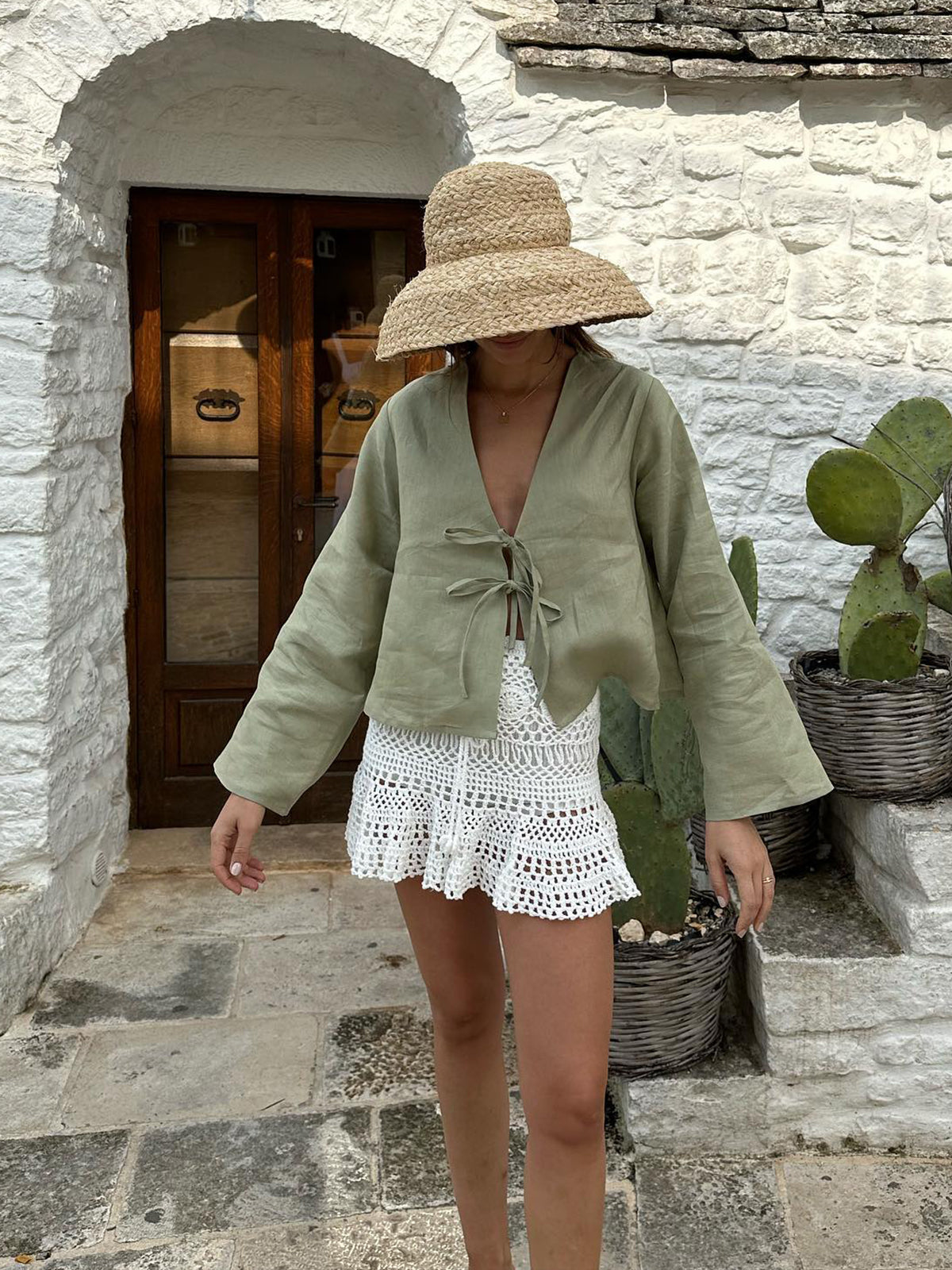 Jazmín® | Women'S Linen Blouse With Lacing At The Front