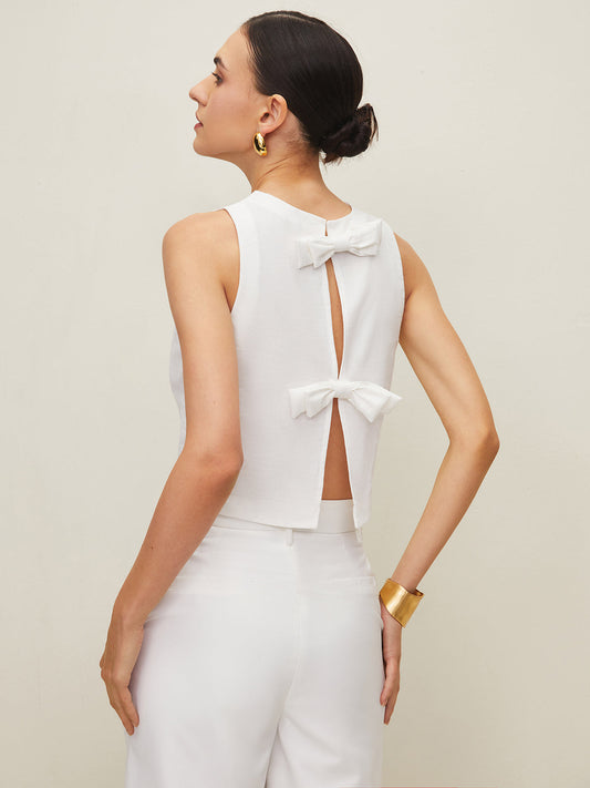 Anita® | Cotton And Linen Blouse With Bow