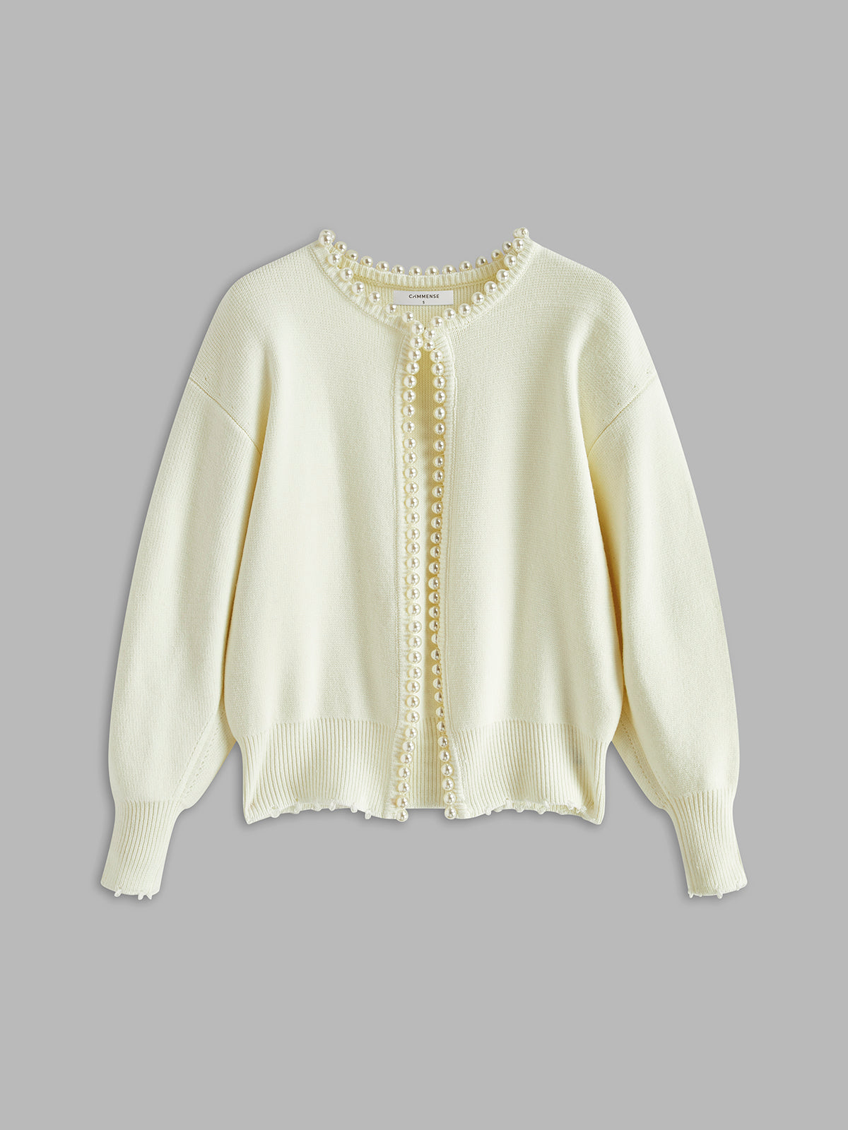 Belén | Beaded cardigan with ripped hem
