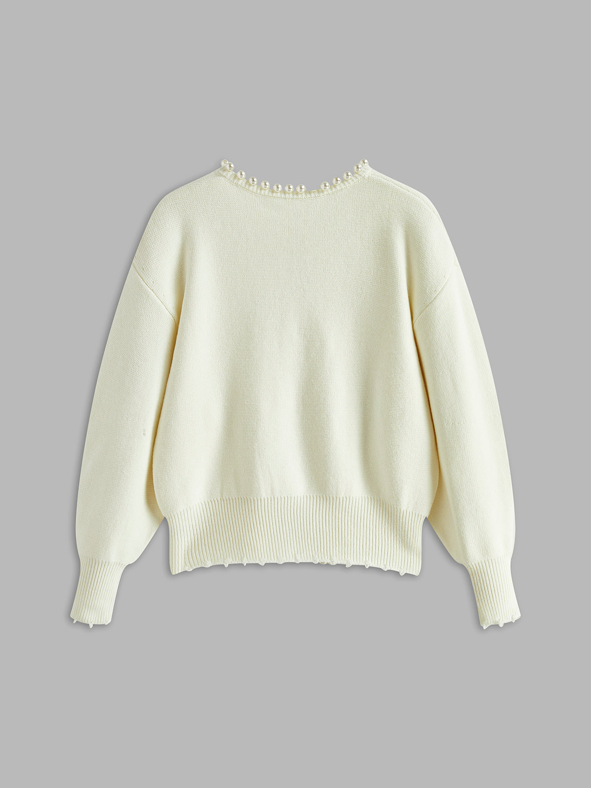 Belén | Beaded cardigan with ripped hem