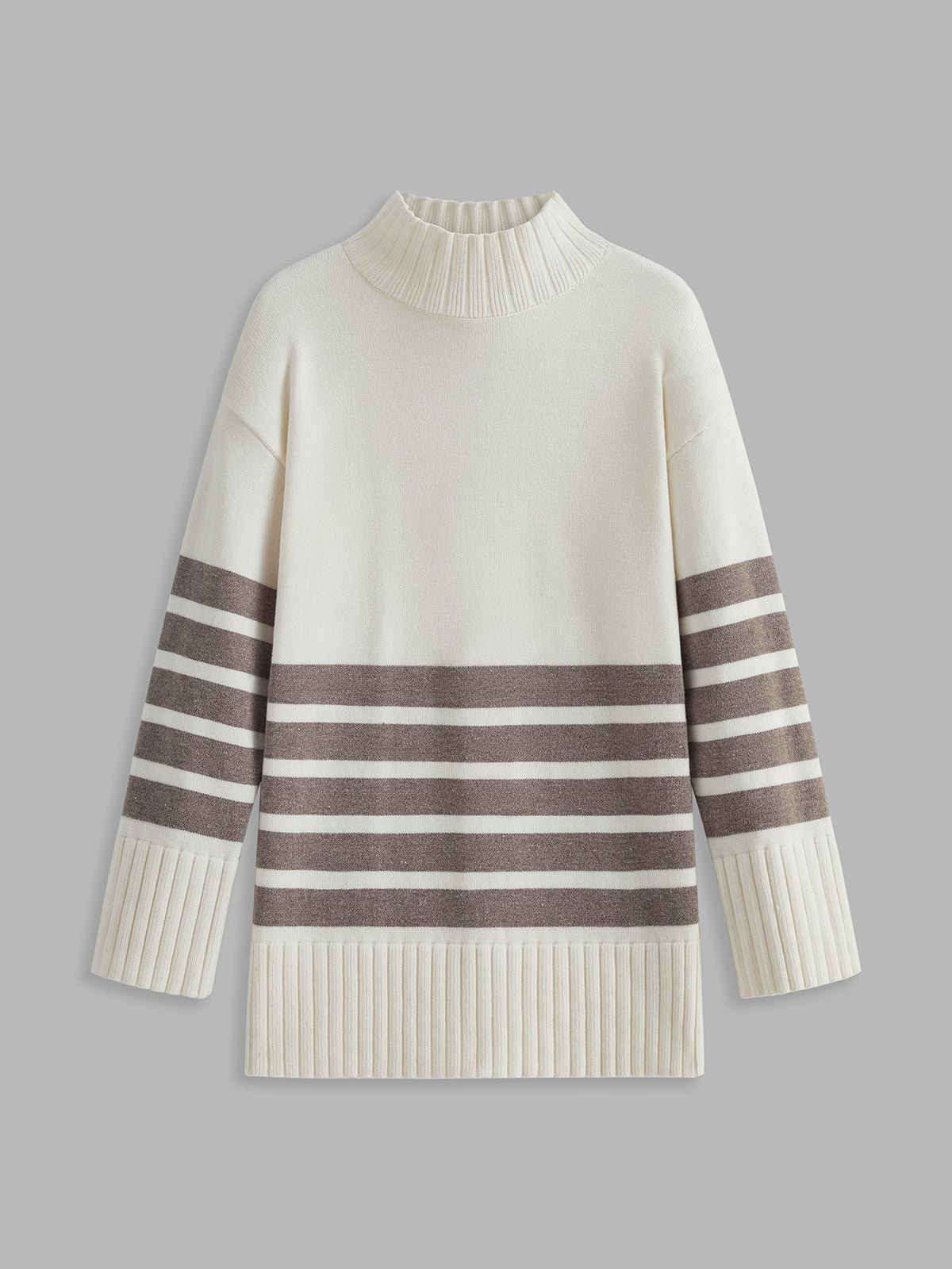 Ariadna | Striped jumper with a humpback neckline