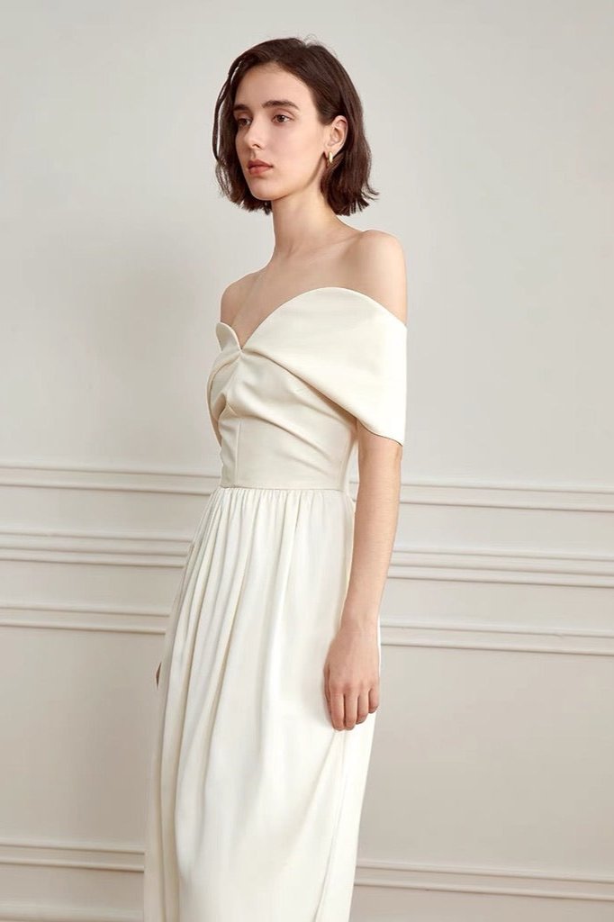 Karla® | Off-The-Shoulder Curve Maxi Dress In Cream