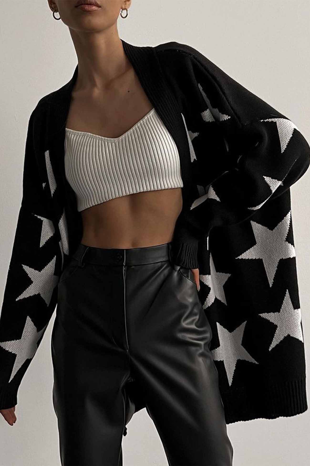 Samantha | Knitted cardigan with contrasting stars and buttons