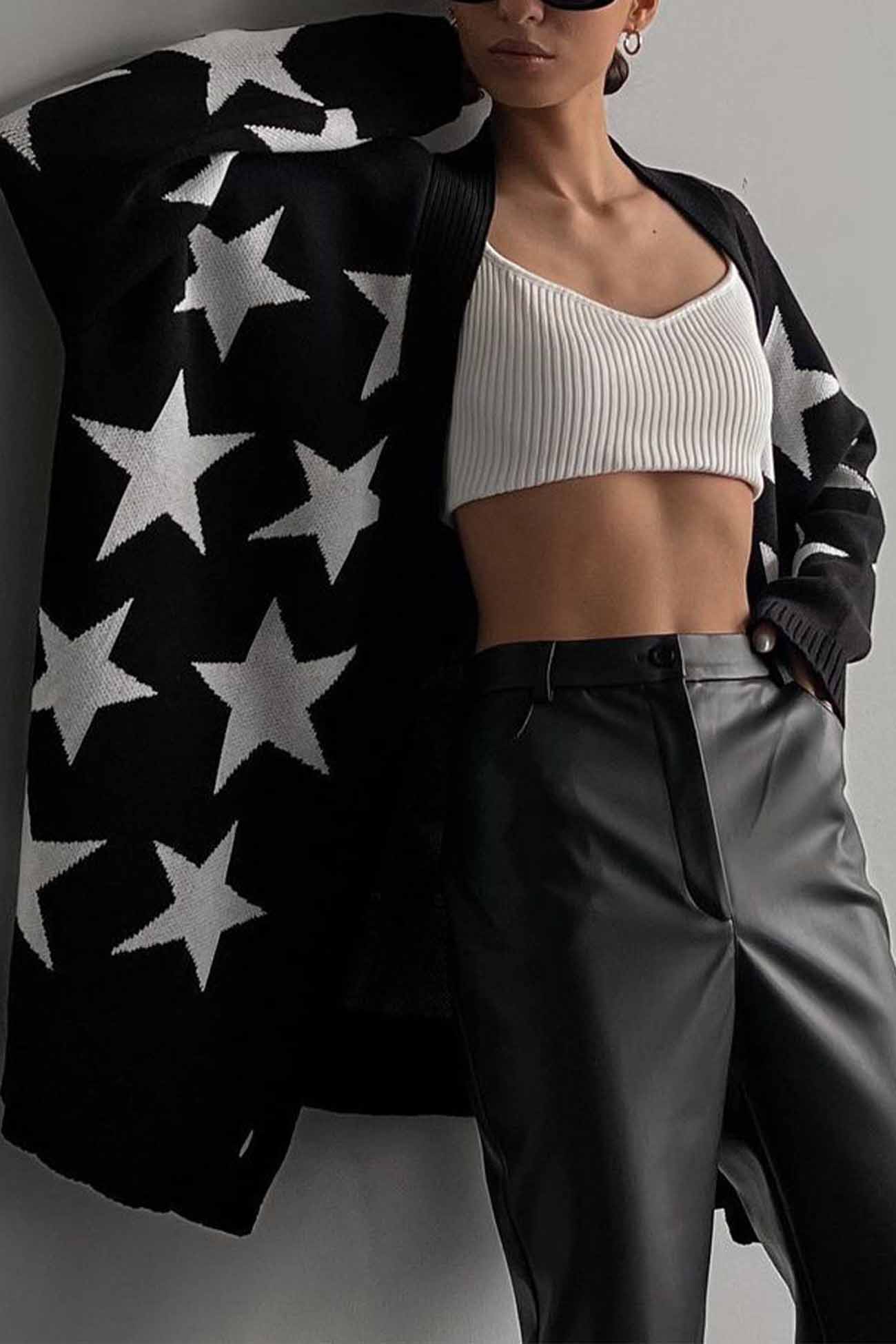 Samantha | Knitted cardigan with contrasting stars and buttons