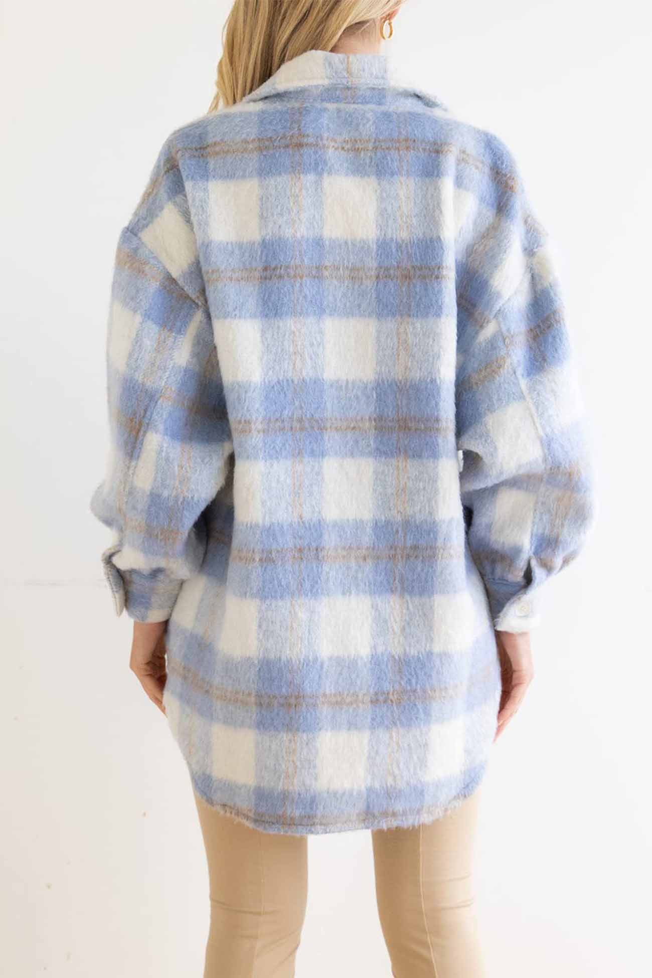 Tereza | Checked mohair coat with buttons