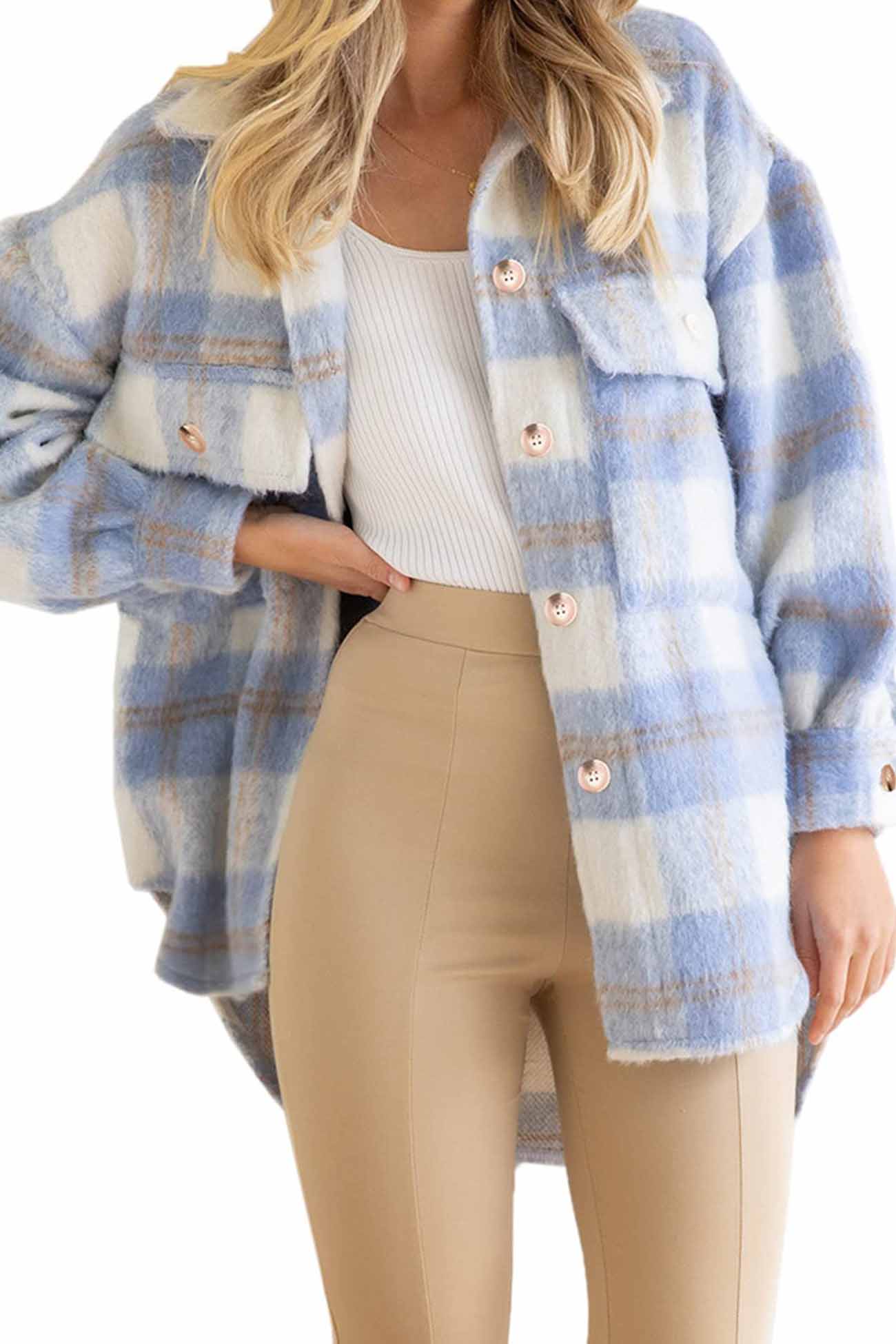 Tereza | Checked mohair coat with buttons