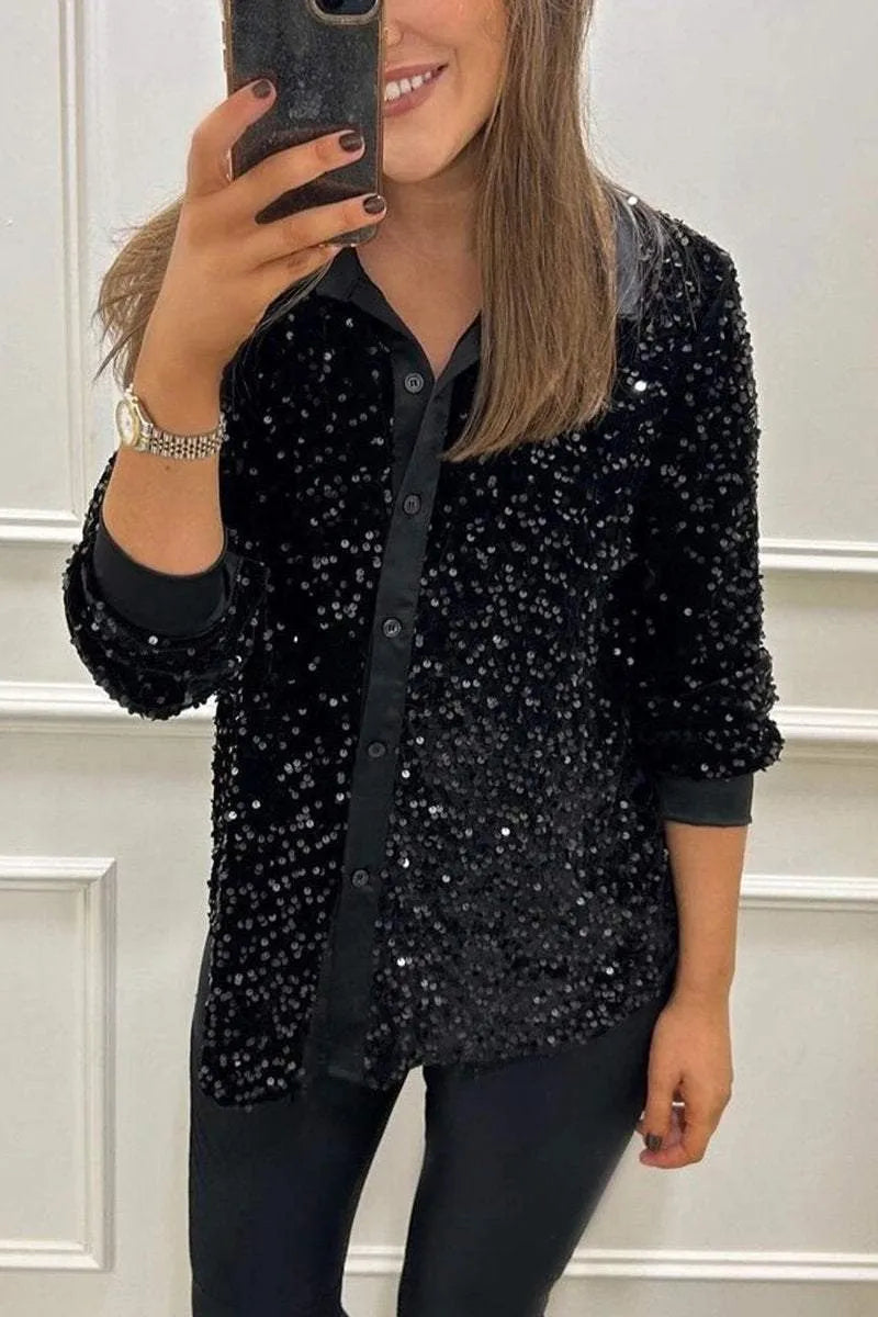 Kenia® | Shiny women's sequin shirt