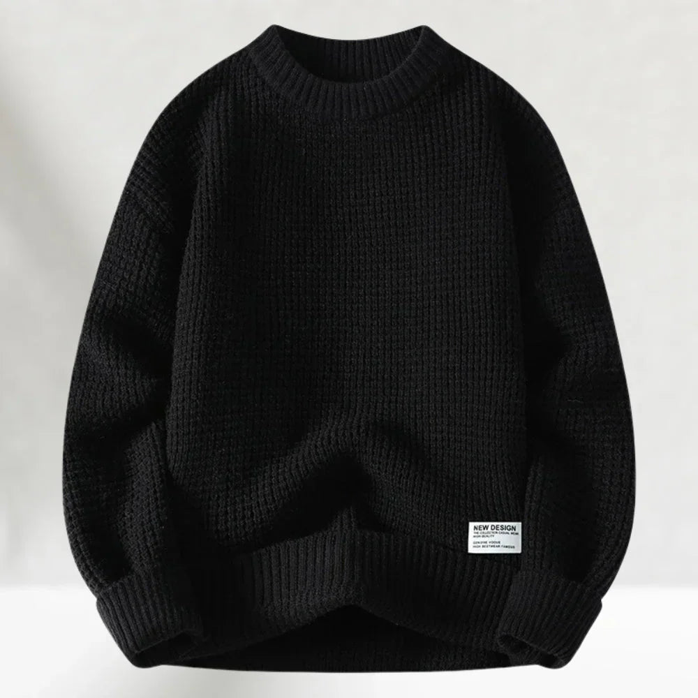 Men’s Classic Knitted Jumper with Crew Neck and Ribbed Hem