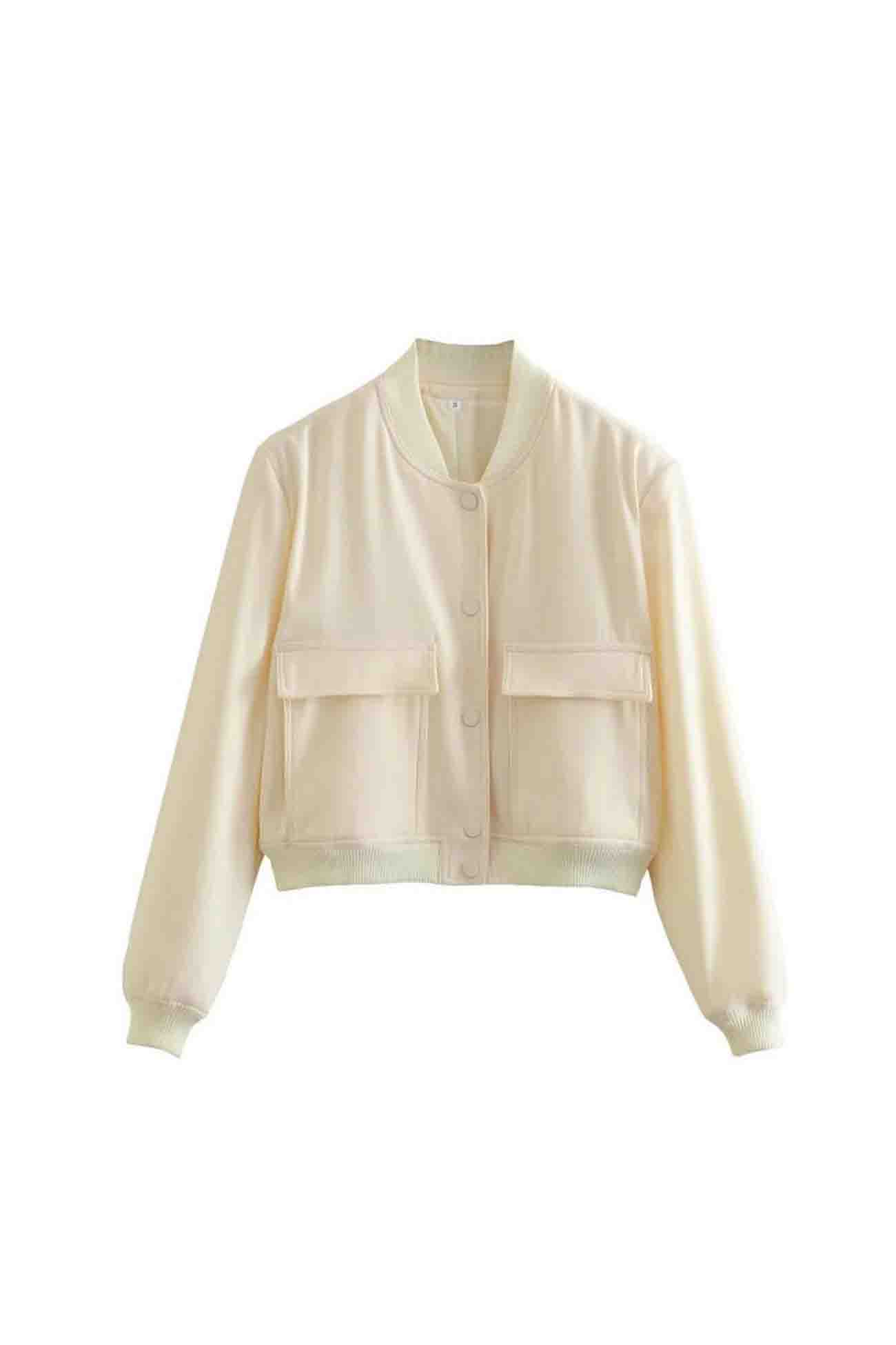 Nicole | Plain jacket with pockets and stand-up collar
